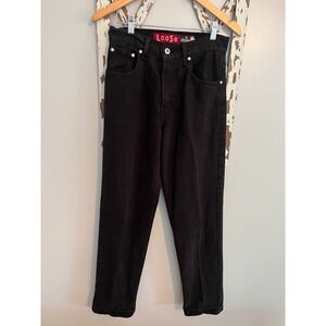 Vintage 90s Levis Silvertab Loose Jeans Made In USA Baggy Black Woman's Size 5/6